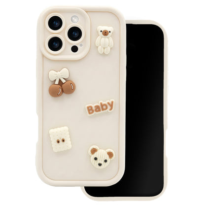 Etui na Apple iPhone 14, OEM, Ultra Trendy 3D Bear, Beżowe