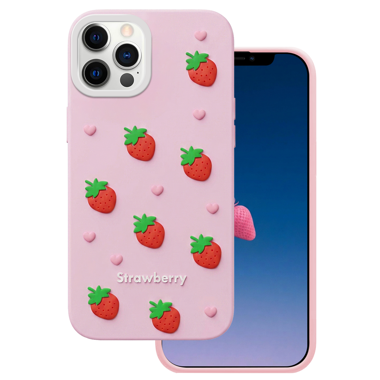 Etui na Apple iPhone 15 / 14 / 13, OEM, Strawberry, Różowe