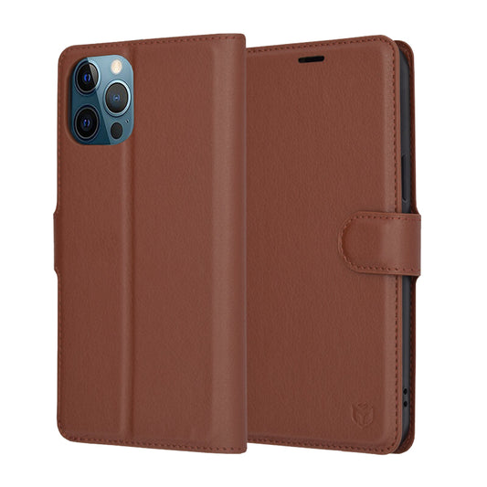 Etui na Apple iPhone 12 Pro Max, Techsuit, Leather Folio, Brązowe
