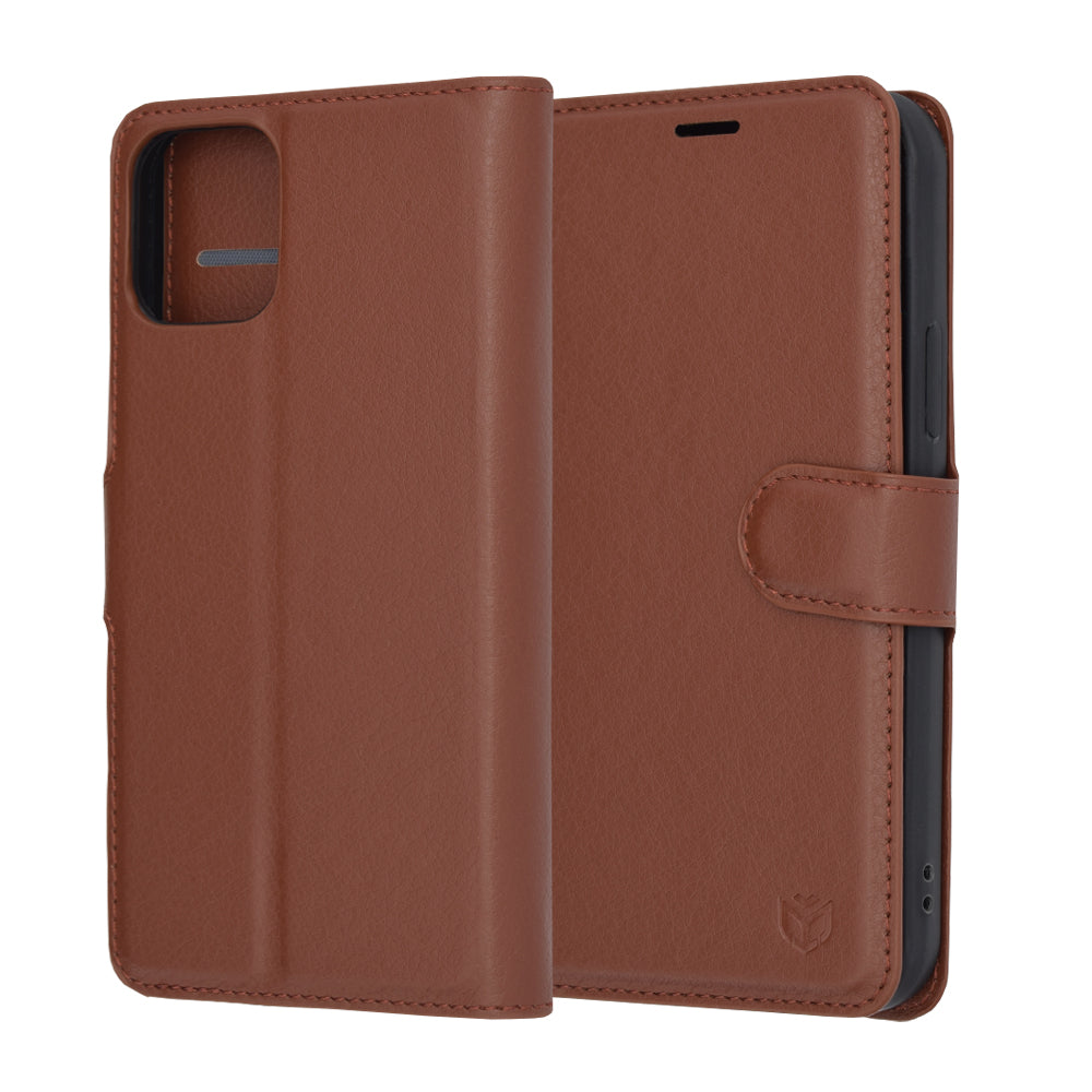 Etui na Apple iPhone 12 Pro, Techsuit, Leather Folio, Brązowe
