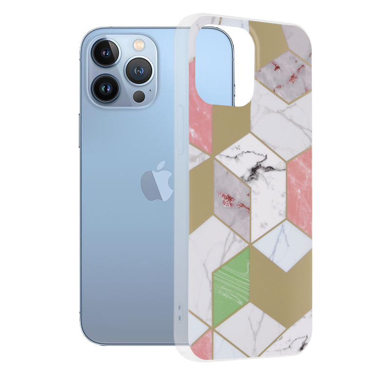 Etui na Apple iPhone 13 Pro Max, Techsuit, Marble, Fioletowy