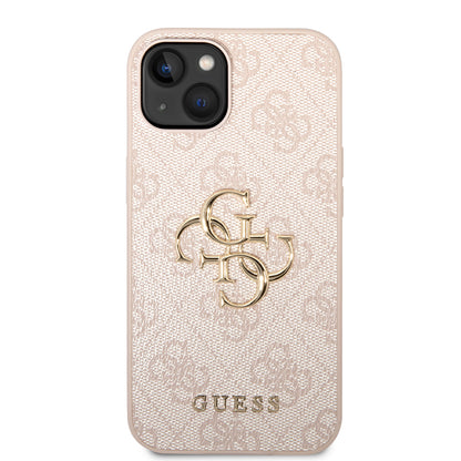 Etui na Apple iPhone 14, Guess, 4G Metal Logo, Różowy