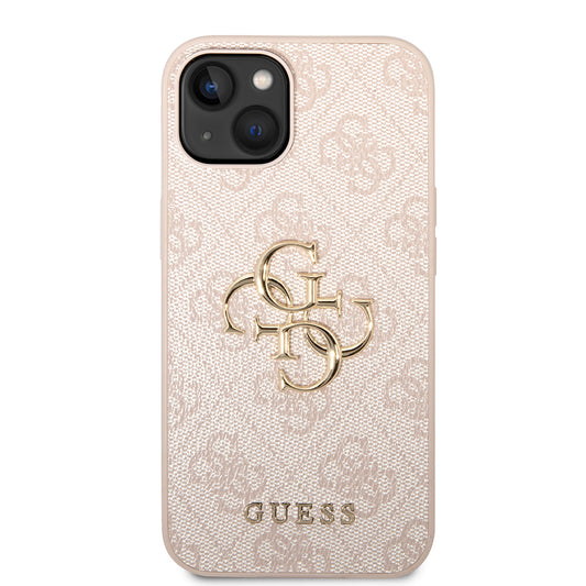 Etui na Apple iPhone 14, Guess, 4G Metal Logo, Różowy