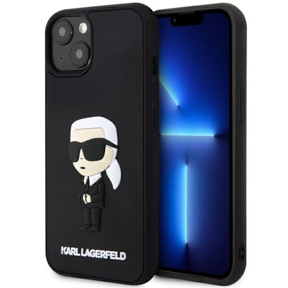 Etui na Apple iPhone 14 Plus, Karl Lagerfeld, 3D Rubber Ikonik Karl, Czarne.