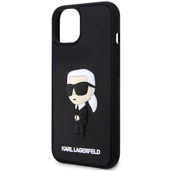 Etui na Apple iPhone 14 Plus, Karl Lagerfeld, 3D Rubber Ikonik Karl, Czarne.