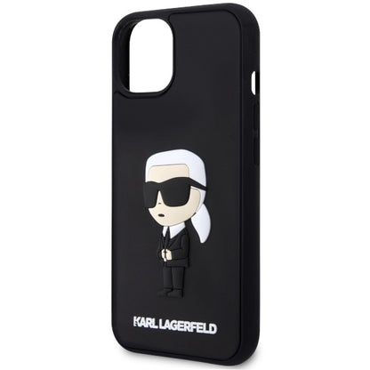 Etui na Apple iPhone 14 Plus, Karl Lagerfeld, 3D Rubber Ikonik Karl, Czarne.