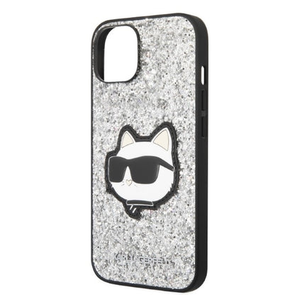 Case for Apple iPhone 14 Plus, Karl Lagerfeld, Glitter Choupette Patch, Silver