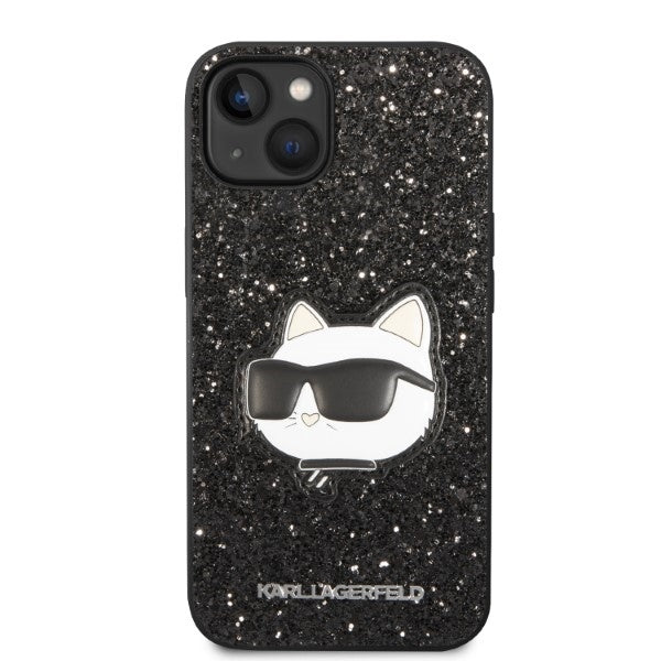 Etui na Apple iPhone 14 Plus, Karl Lagerfeld, Glitter Choupette Patch, Czarne
