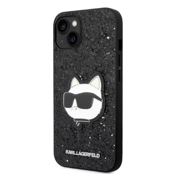 Etui na Apple iPhone 14 Plus, Karl Lagerfeld, Glitter Choupette Patch, Czarne