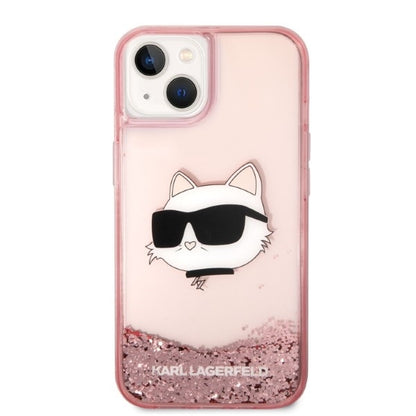 Etui na Apple iPhone 14 Plus, Karl Lagerfeld, Glitter Choupette's Head, Różowy