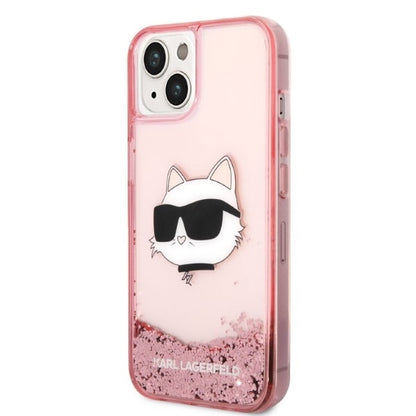 Etui na Apple iPhone 14 Plus, Karl Lagerfeld, Glitter Choupette's Head, Różowy
