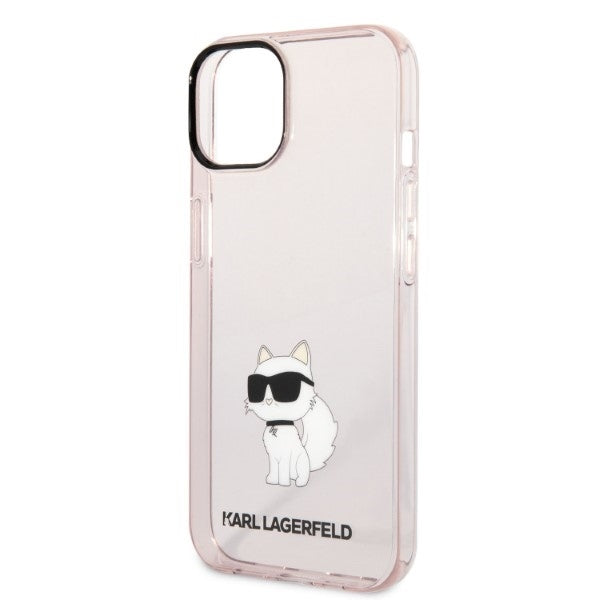 Etui na Apple iPhone 14 Plus, Karl Lagerfeld, Ikonik Choupette, Różowy