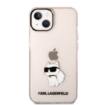 Etui na Apple iPhone 14 Plus, Karl Lagerfeld, Ikonik Choupette, Różowy