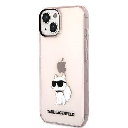 Etui na Apple iPhone 14 Plus, Karl Lagerfeld, Ikonik Choupette, Różowy