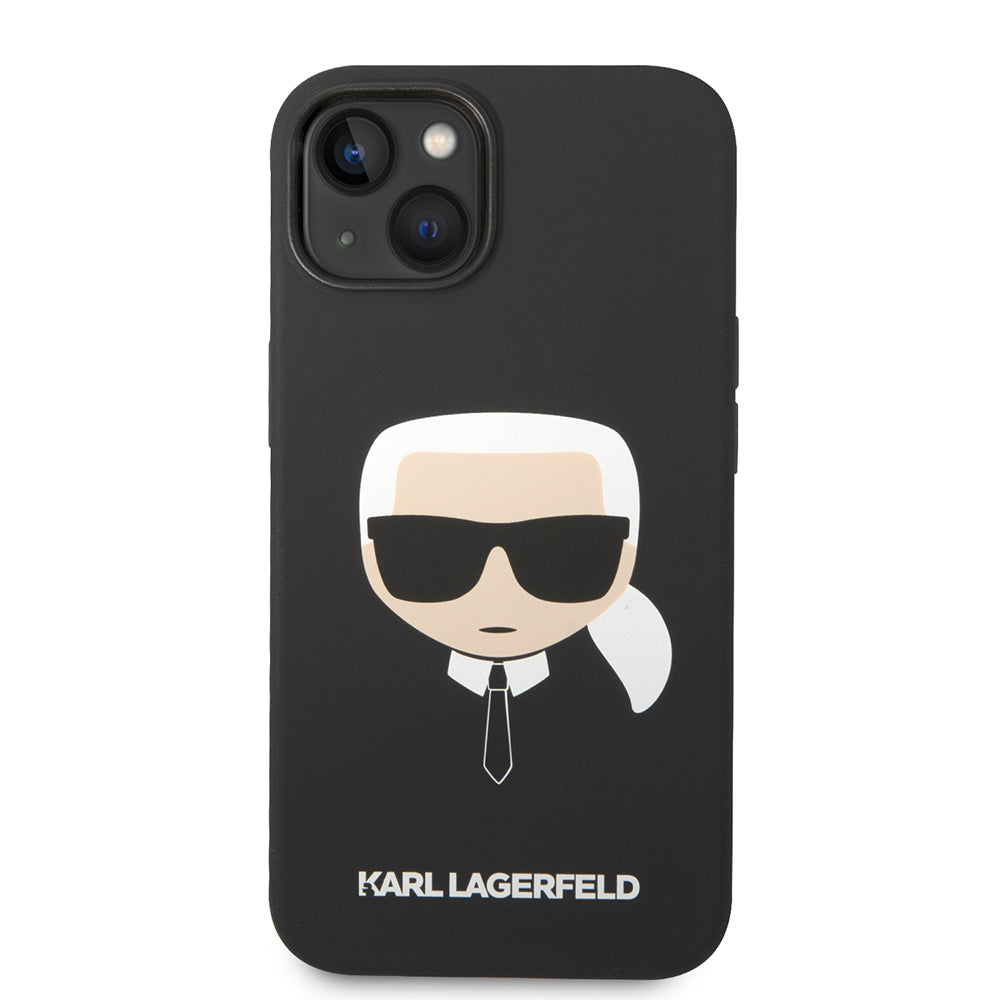Case for Apple iPhone 14 Plus, Karl Lagerfeld, Silicone Karl's Head, Black