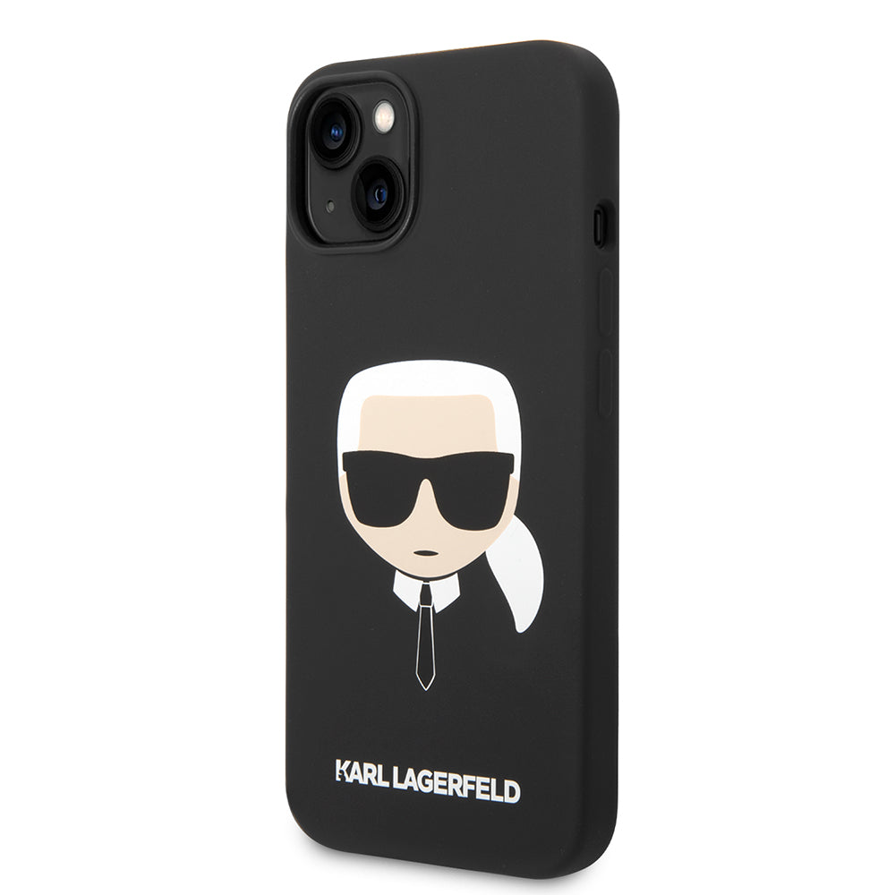 Case for Apple iPhone 14 Plus, Karl Lagerfeld, Silicone Karl's Head, Black