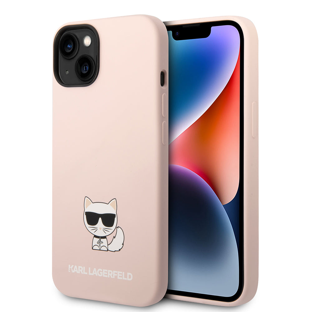 Etui na Apple iPhone 14 Plus, Karl Lagerfeld, Silicone Body Choupette, Różowy