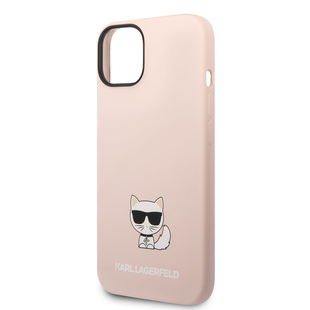 Etui na Apple iPhone 14 Plus, Karl Lagerfeld, Silicone Body Choupette, Różowy