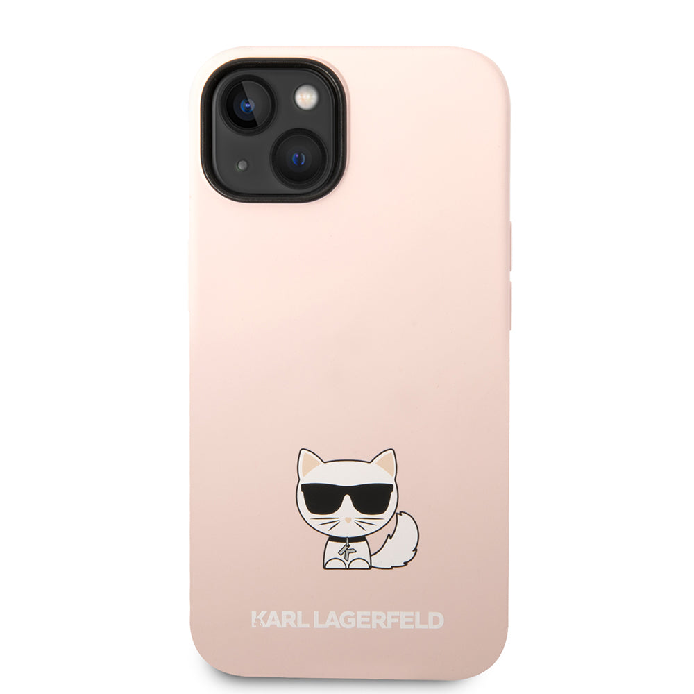 Etui na Apple iPhone 14 Plus, Karl Lagerfeld, Silicone Body Choupette, Różowy