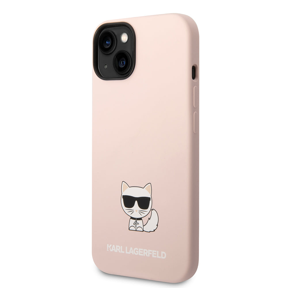 Etui na Apple iPhone 14 Plus, Karl Lagerfeld, Silicone Body Choupette, Różowy