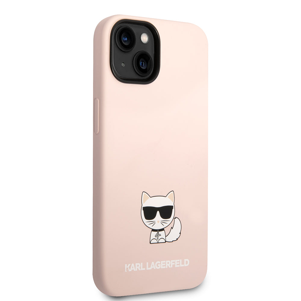 Etui na Apple iPhone 14 Plus, Karl Lagerfeld, Silicone Body Choupette, Różowy