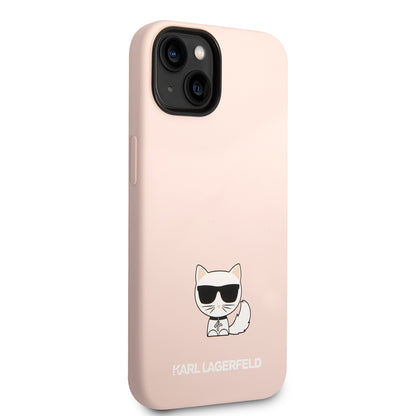 Etui na Apple iPhone 14 Plus, Karl Lagerfeld, Silicone Body Choupette, Różowy