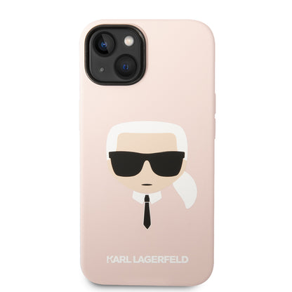 Case for Apple iPhone 14 Plus, Karl Lagerfeld, Silicone Karl's Head, Pink