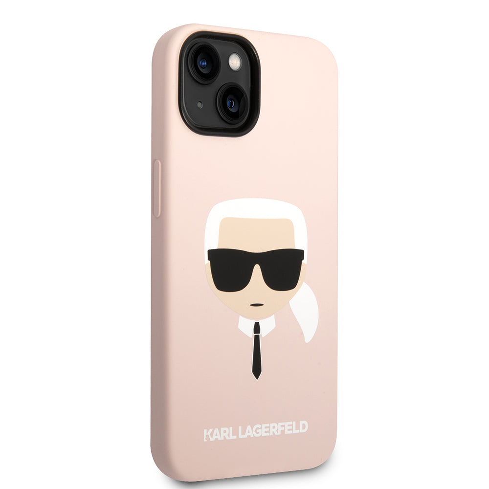 Case for Apple iPhone 14 Plus, Karl Lagerfeld, Silicone Karl's Head, Pink