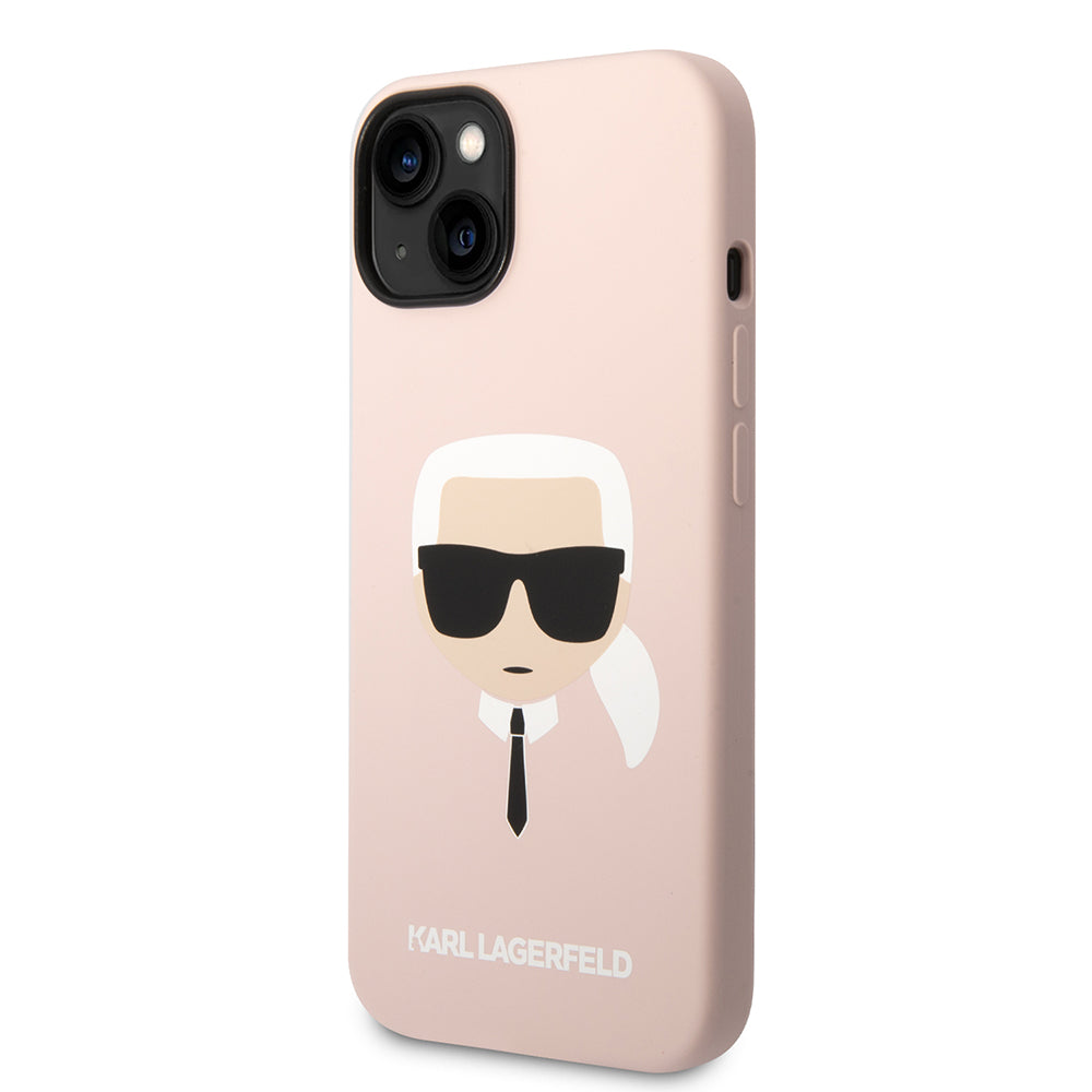 Case for Apple iPhone 14 Plus, Karl Lagerfeld, Silicone Karl's Head, Pink