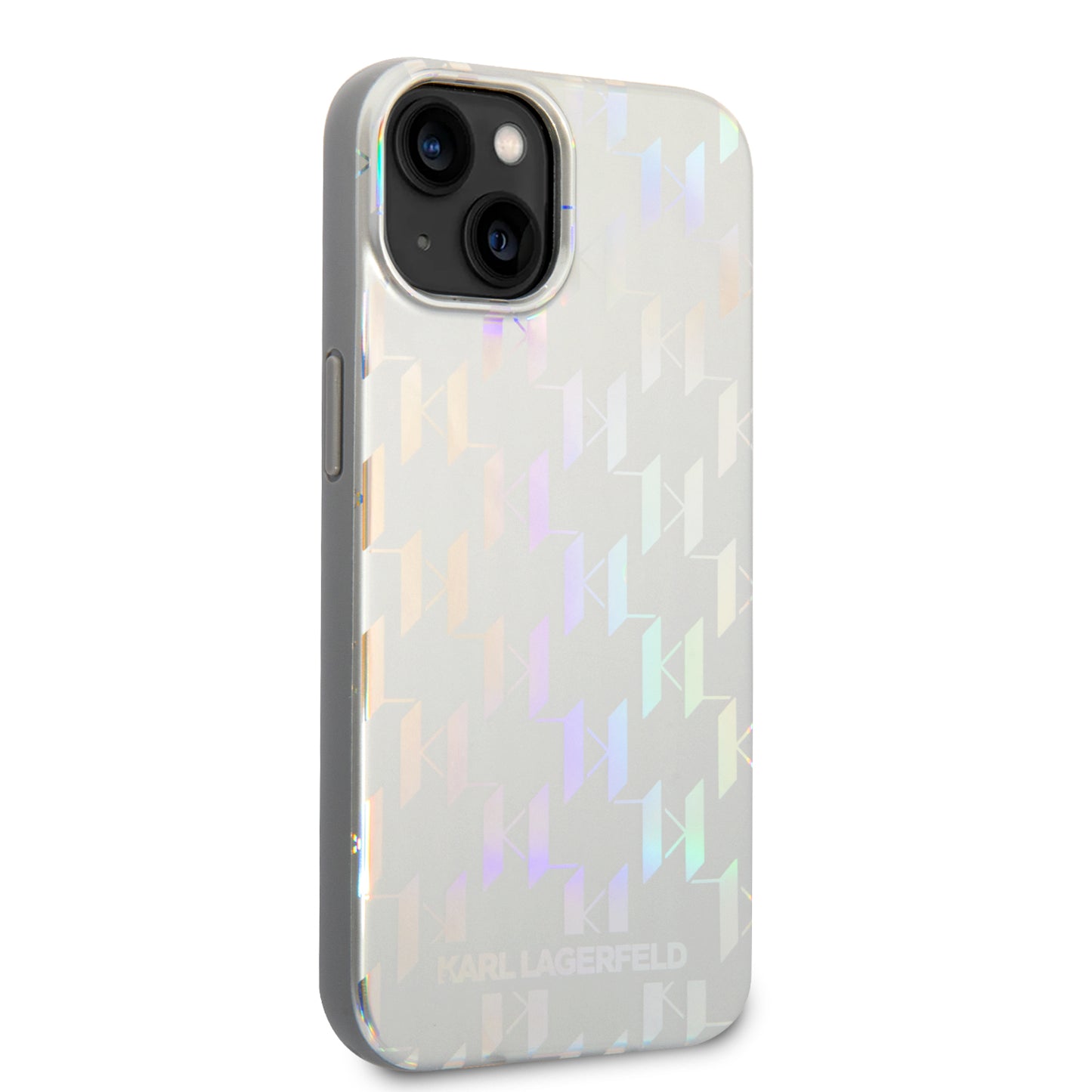 Etui na Apple iPhone 14 Plus, Karl Lagerfeld, Monogram Iridescent, Srebrne