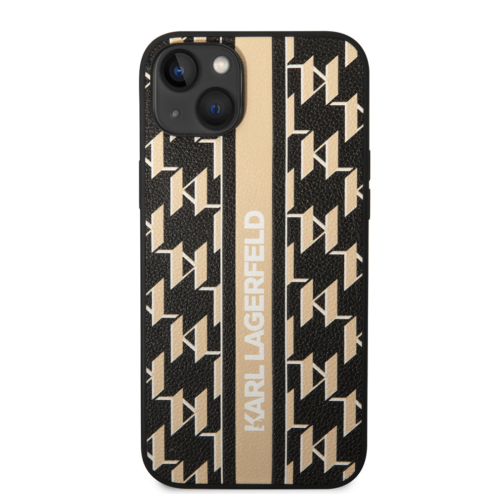 Etui na Apple iPhone 14 Plus, Karl Lagerfeld, Monogram Stripe, Brązowy