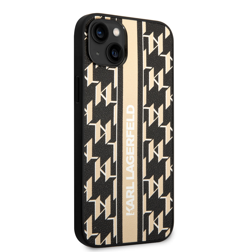 Etui na Apple iPhone 14 Plus, Karl Lagerfeld, Monogram Stripe, Brązowy