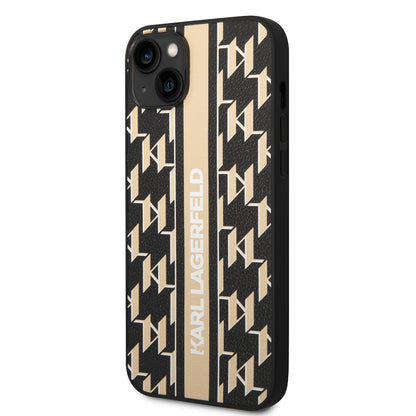 Etui na Apple iPhone 14 Plus, Karl Lagerfeld, Monogram Stripe, Brązowy