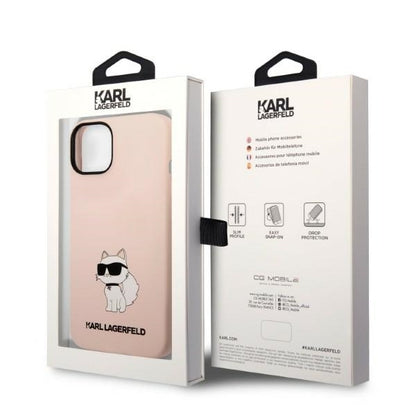 Case for Apple iPhone 14 Plus, Karl Lagerfeld, Choupette Silicone, Pink