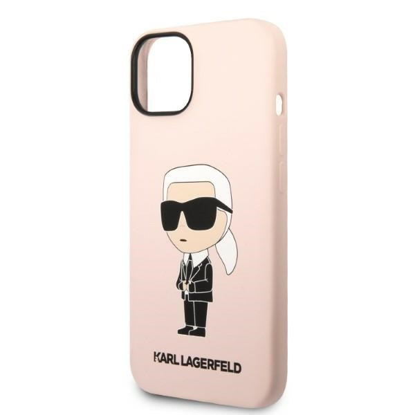 Etui na Apple iPhone 14 Plus, Karl Lagerfeld, Silicone Ikonik Karl, Różowy