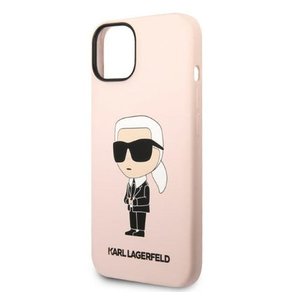 Etui na Apple iPhone 14 Plus, Karl Lagerfeld, Silicone Ikonik Karl, Różowy