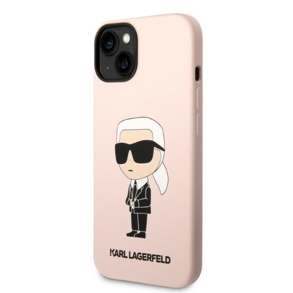Etui na Apple iPhone 14 Plus, Karl Lagerfeld, Silicone Ikonik Karl, Różowy