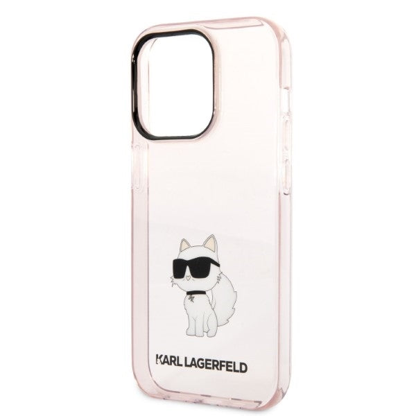 Etui na Apple iPhone 14 Pro, Karl Lagerfeld, Ikonik Choupette, Różowy