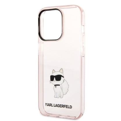 Etui na Apple iPhone 14 Pro, Karl Lagerfeld, Ikonik Choupette, Różowy