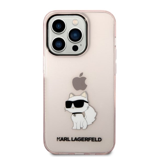Etui na Apple iPhone 14 Pro, Karl Lagerfeld, Ikonik Choupette, Różowy