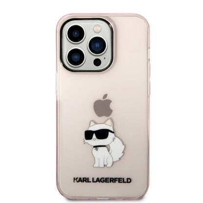Etui na Apple iPhone 14 Pro, Karl Lagerfeld, Ikonik Choupette, Różowy