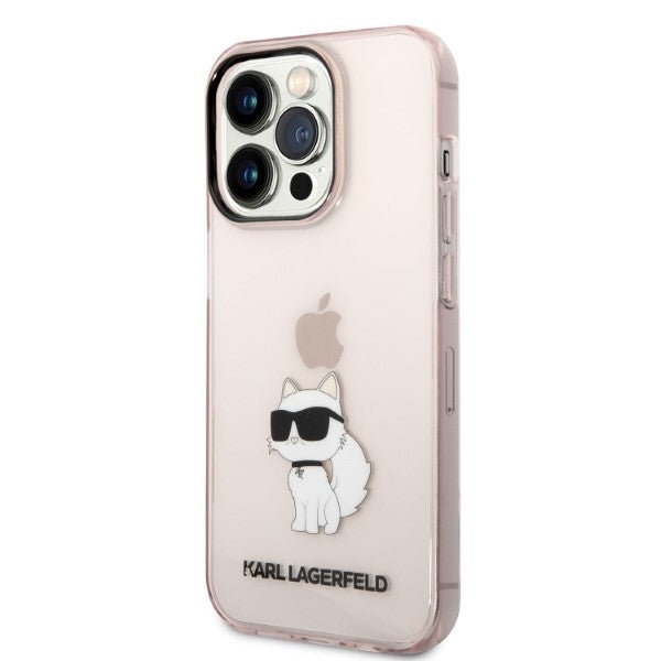 Etui na Apple iPhone 14 Pro, Karl Lagerfeld, Ikonik Choupette, Różowy