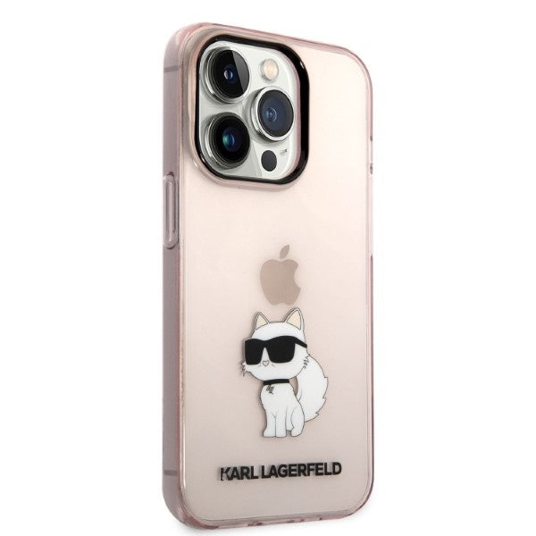 Etui na Apple iPhone 14 Pro, Karl Lagerfeld, Ikonik Choupette, Różowy