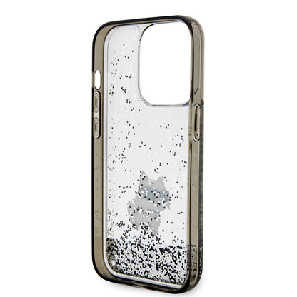 Etui na Apple iPhone 14 Pro, Karl Lagerfeld, Liquid Glitter Choupette, Przezroczyste