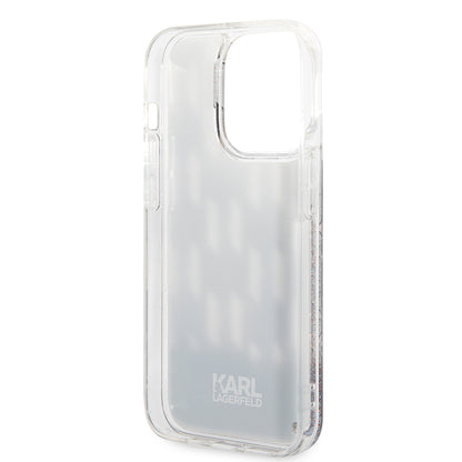 Etui na Apple iPhone 14 Pro, Karl Lagerfeld, Liquid Glitter Monogram, Czarne