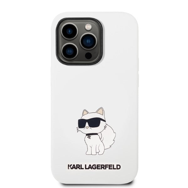 Etui na Apple iPhone 14 Pro, Karl Lagerfeld, Silicone Choupette, Białe