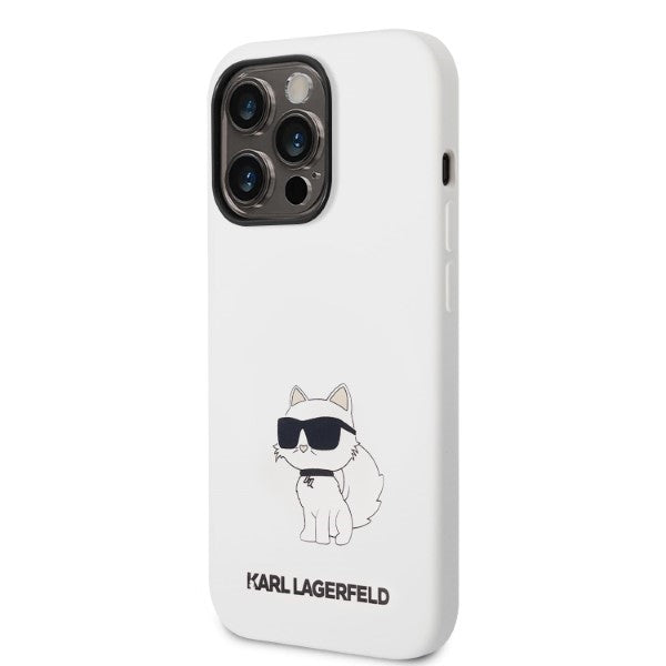 Etui na Apple iPhone 14 Pro, Karl Lagerfeld, Silicone Choupette, Białe