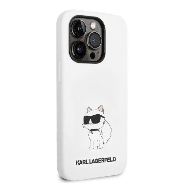 Etui na Apple iPhone 14 Pro, Karl Lagerfeld, Silicone Choupette, Białe