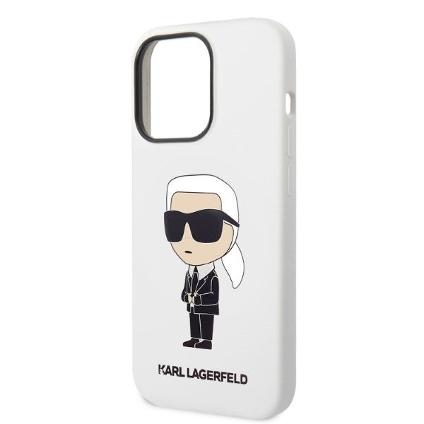 Etui na Apple iPhone 14 Pro, Karl Lagerfeld, Silicone Ikonik NFT, Białe