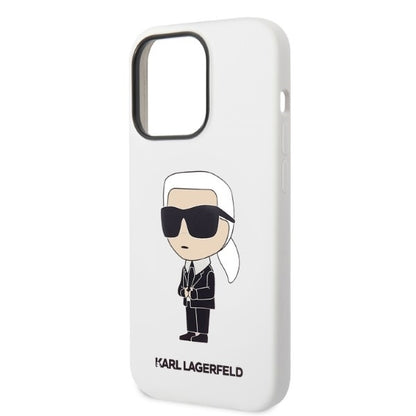 Etui na Apple iPhone 14 Pro, Karl Lagerfeld, Silicone Ikonik NFT, Białe